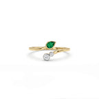 Gold Pear Open Wrap Ring