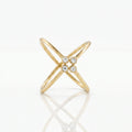Gold Crossline Cluster Ring