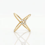 Gold Crossline Cluster Ring