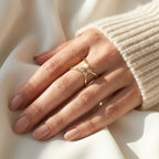 Gold Crossline Cluster Ring