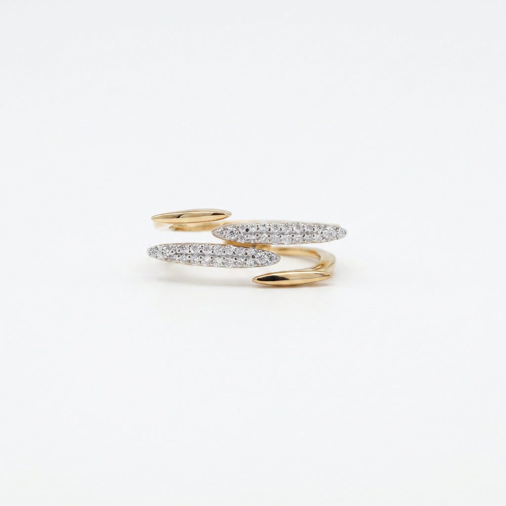 Gold Ribbon Crossover Ring