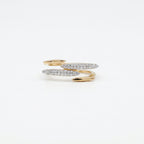 Gold Ribbon Crossover Ring