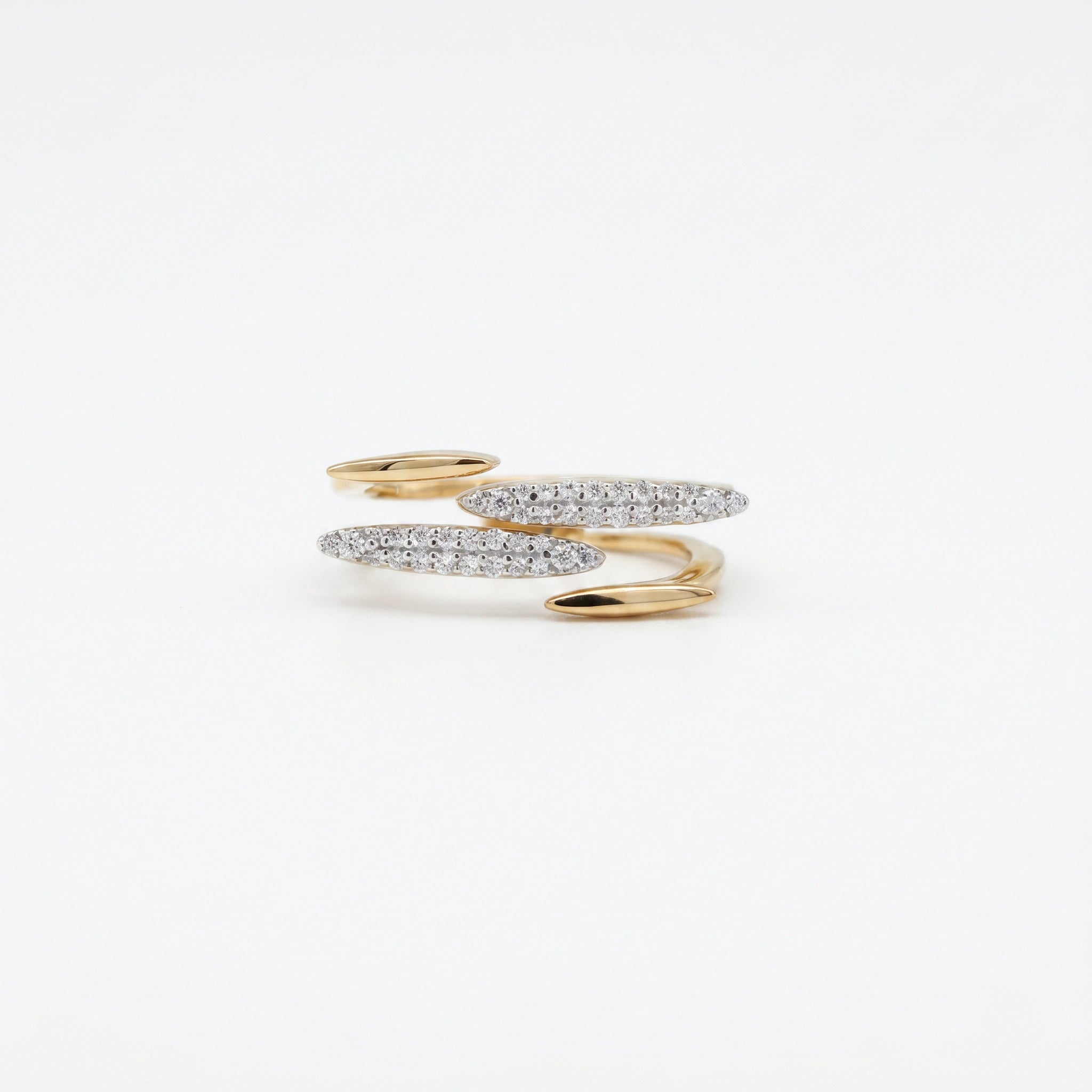 Gold Ribbon Crossover Ring