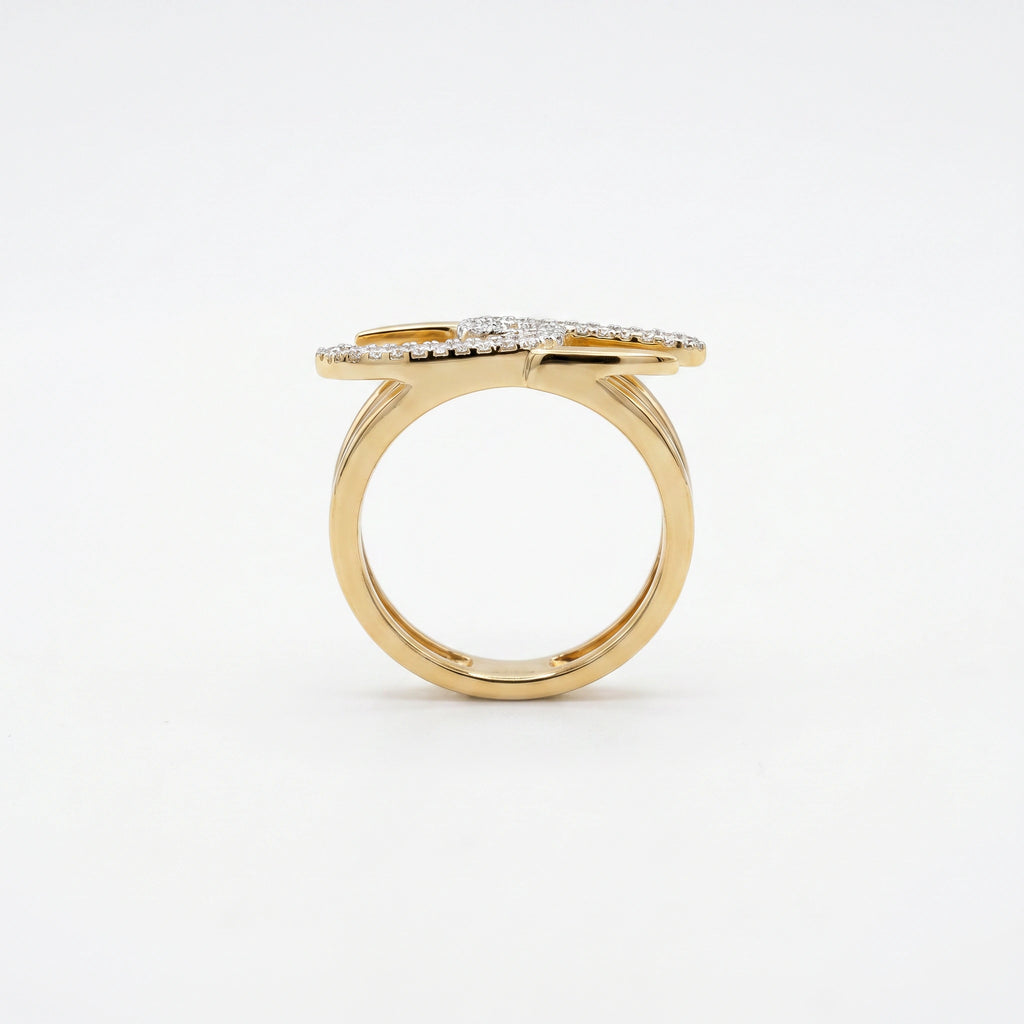 Gold Ribbon Crossover Ring