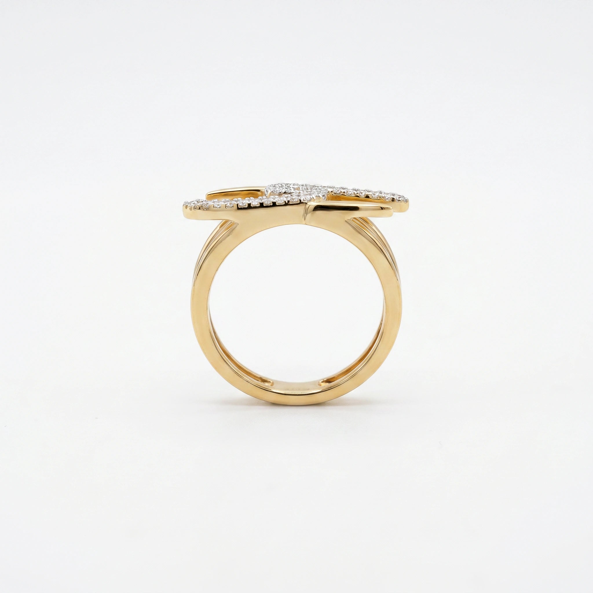 Gold Ribbon Crossover Ring