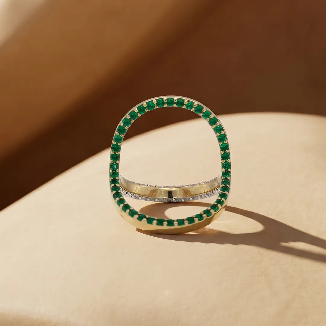 Gold Triple Facet Statement Ring