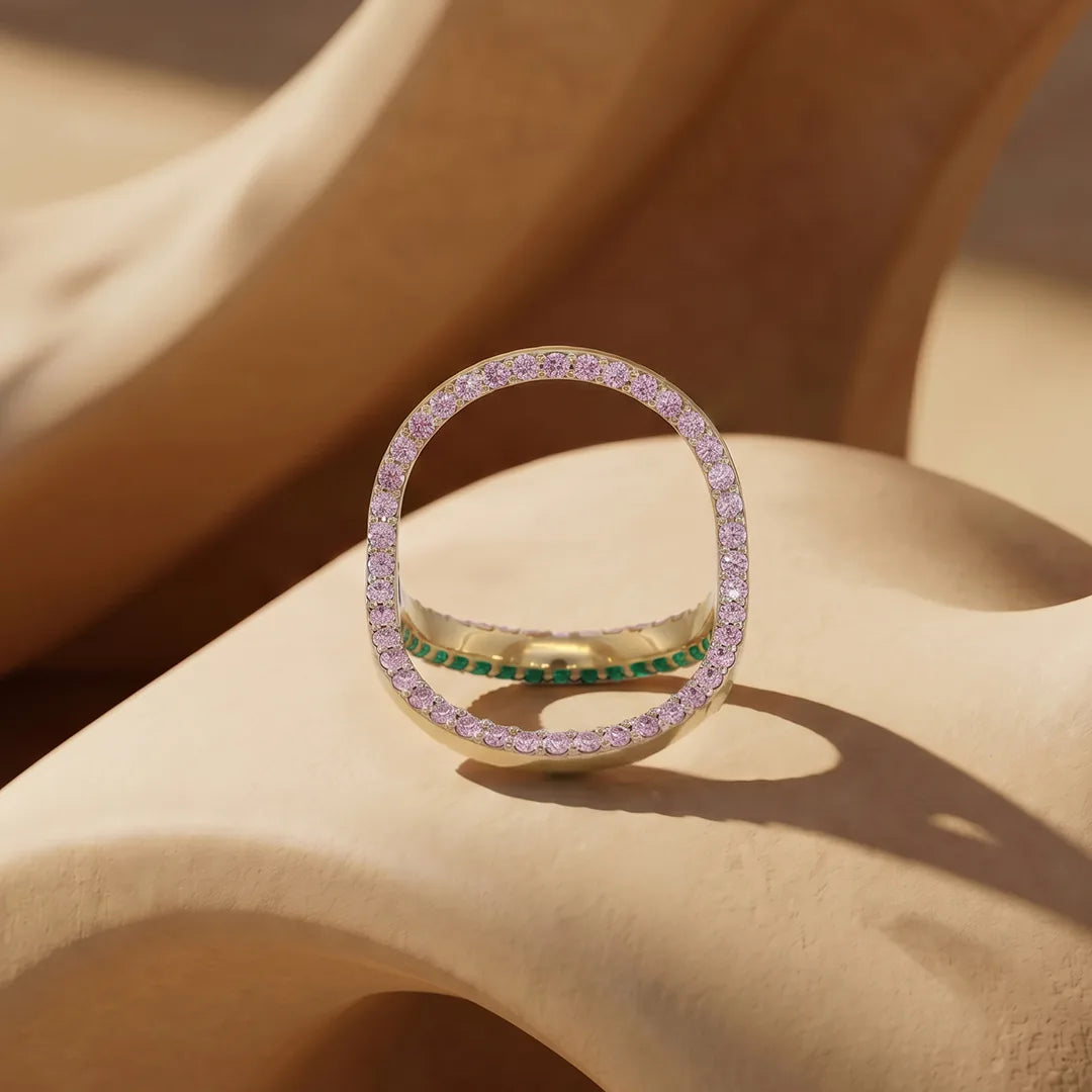 Gold Triple Facet Statement Ring