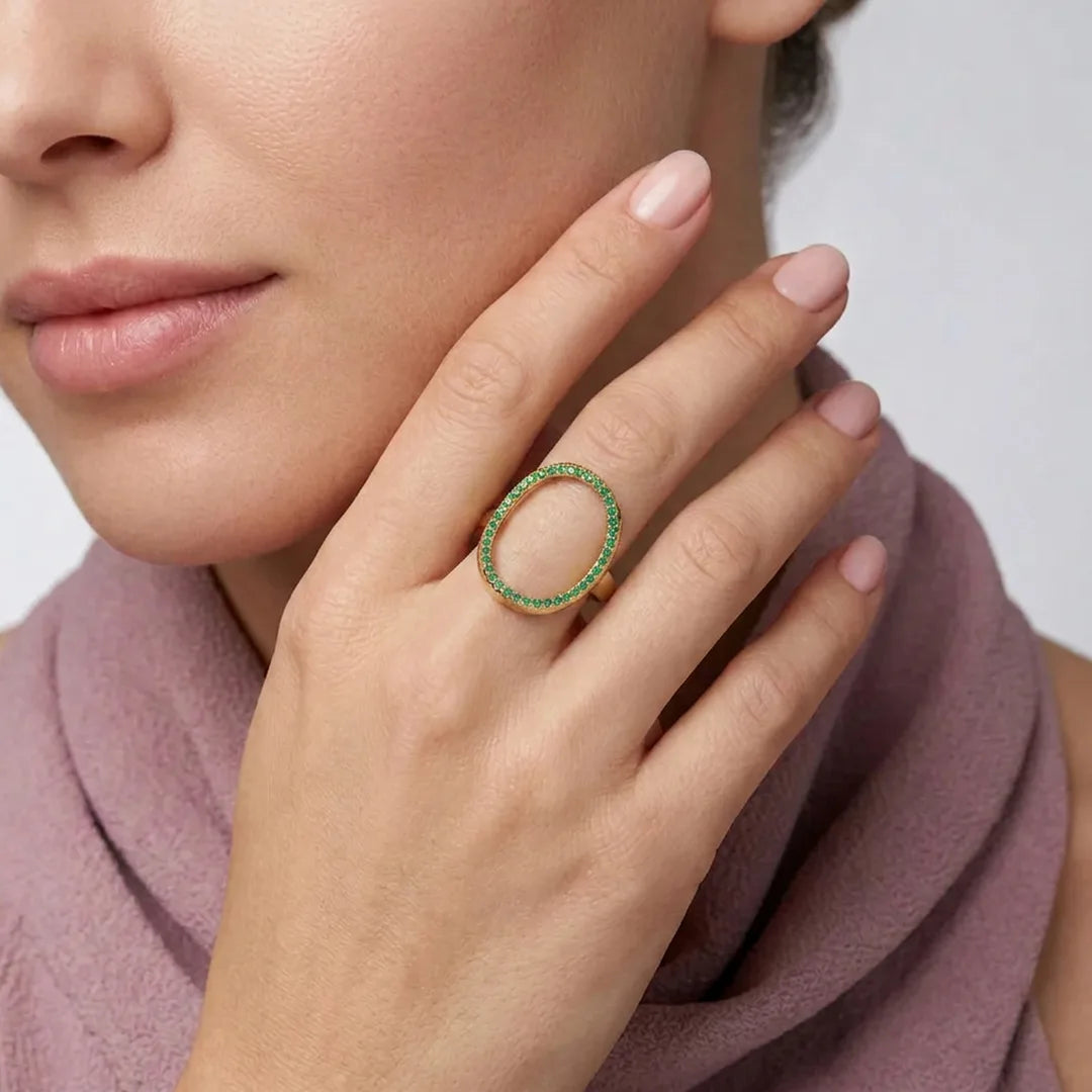 Gold Triple Facet Statement Ring