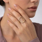 Gold Triple Facet Statement Ring