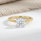 Gold Twisted Solitaire Ring