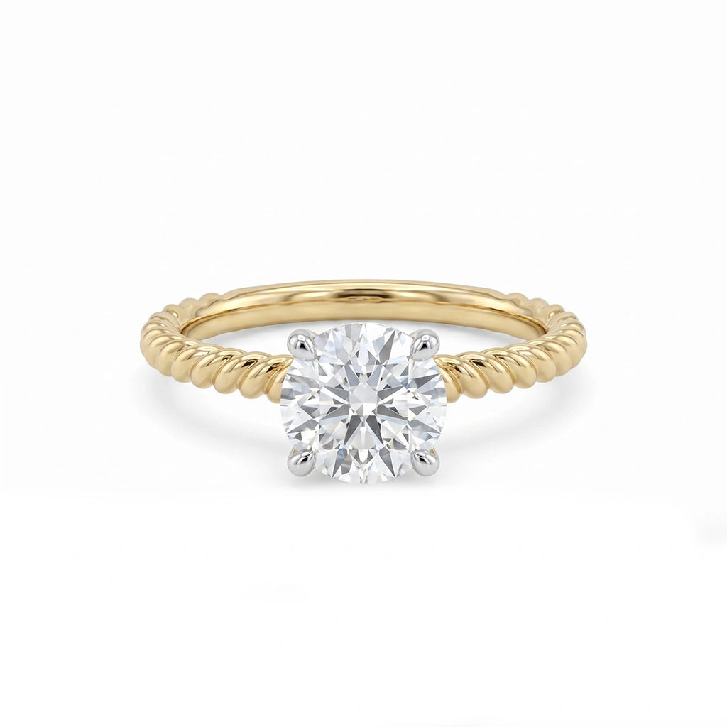 Gold Twisted Solitaire Ring