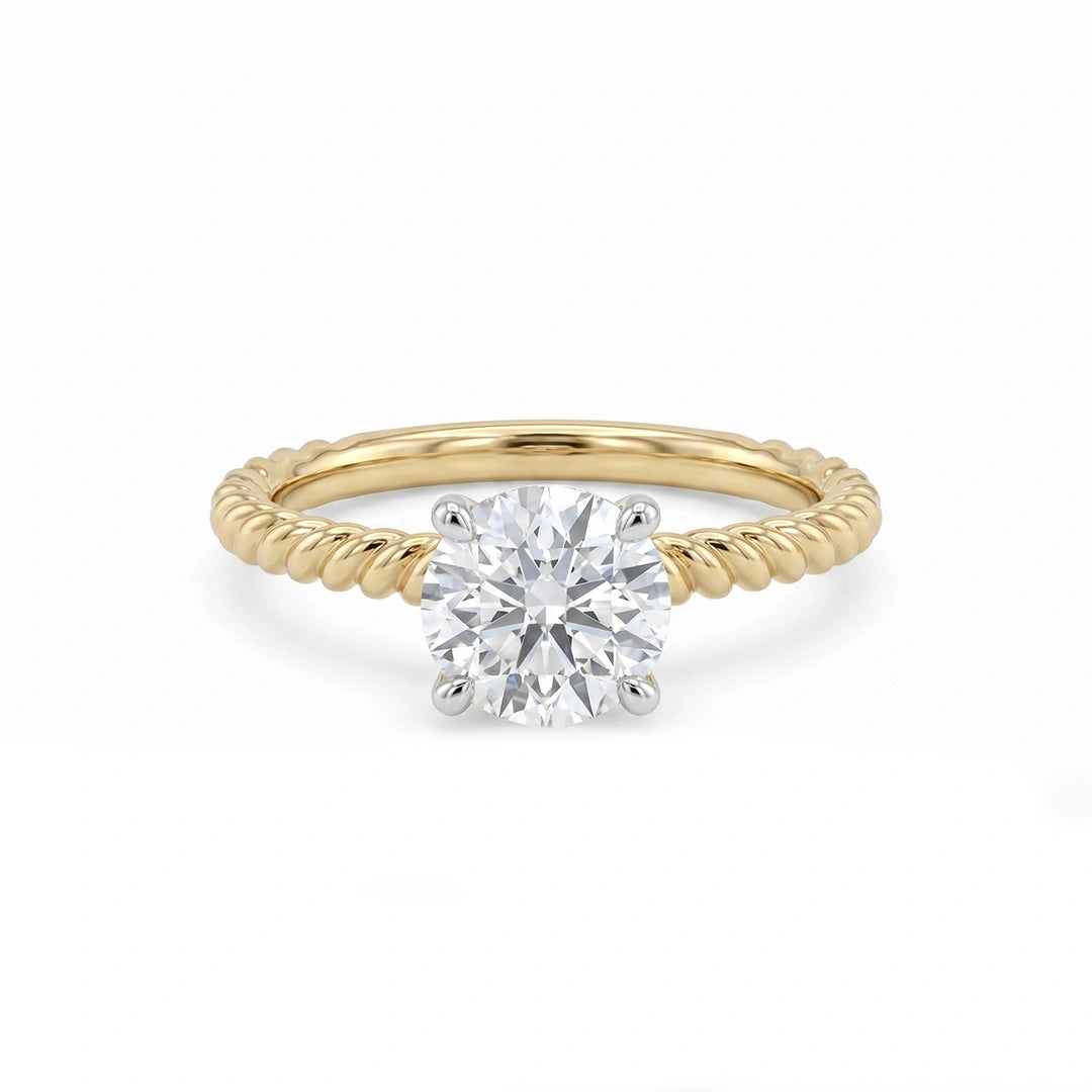 Gold Twisted Solitaire Ring