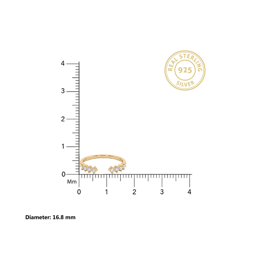 Gold Twin Row Open Ring