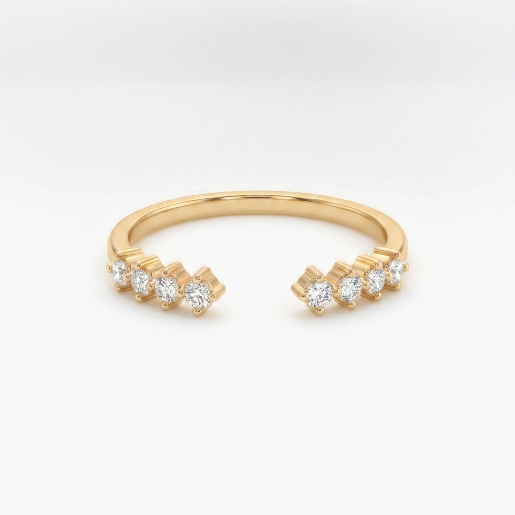Gold Twin Row Open Ring
