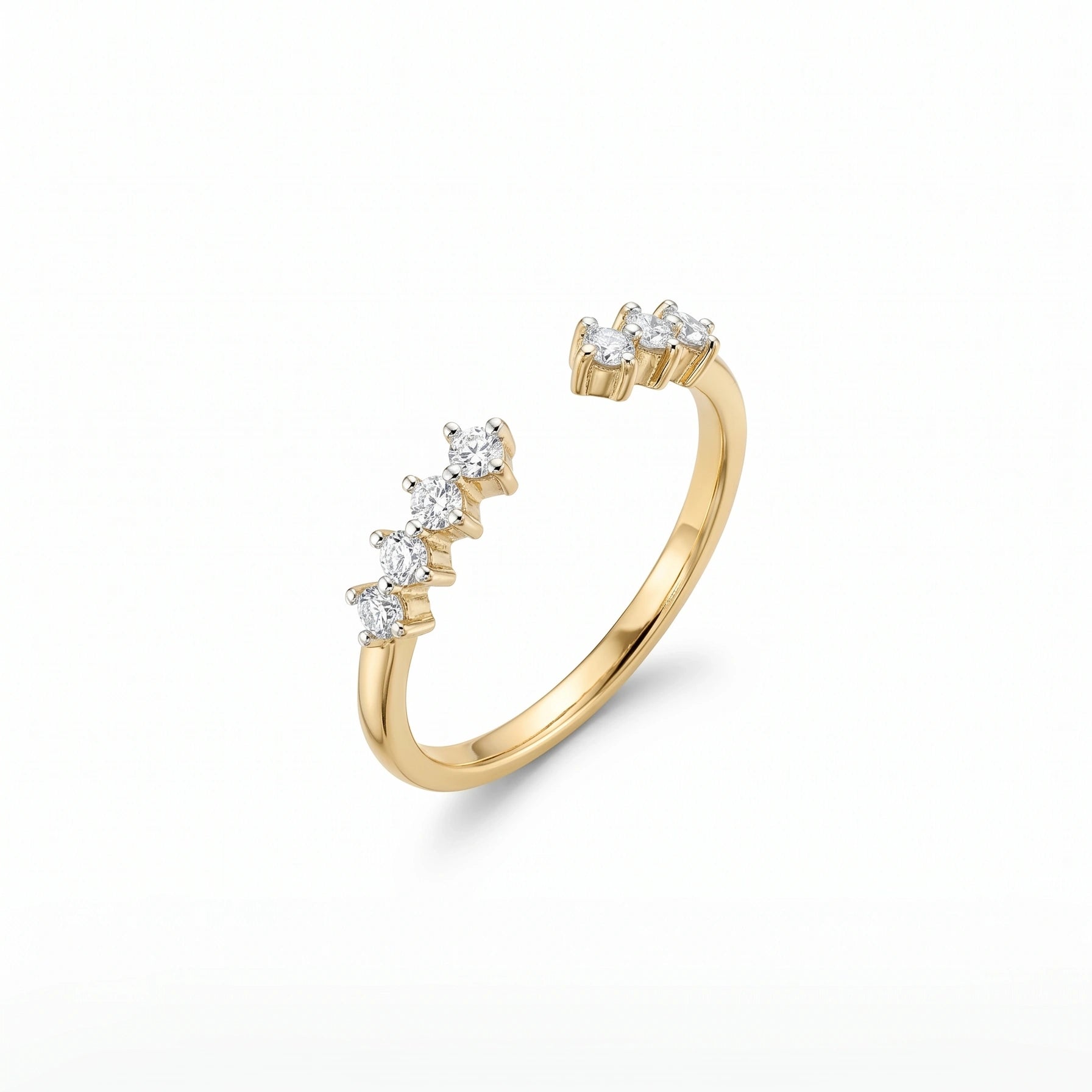 Gold Twin Row Open Ring