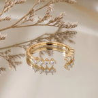 Gold Twin Row Open Ring