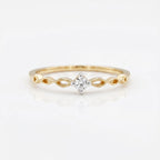 Gold Botanica Solitaire Ring