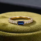 Gold Sapphire Baguette Ring