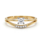 Gold Contour Solitaire Ring