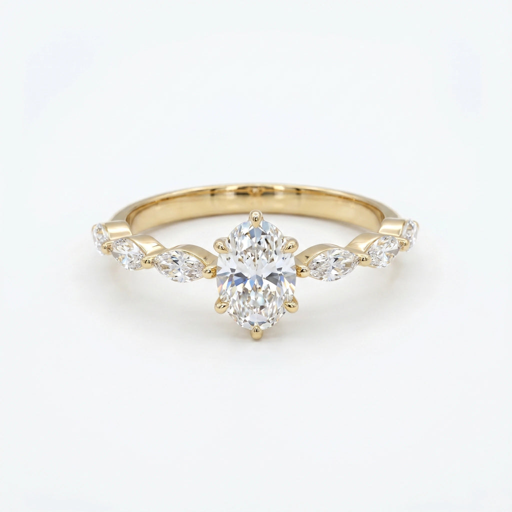 Gold Oval Vine Ring