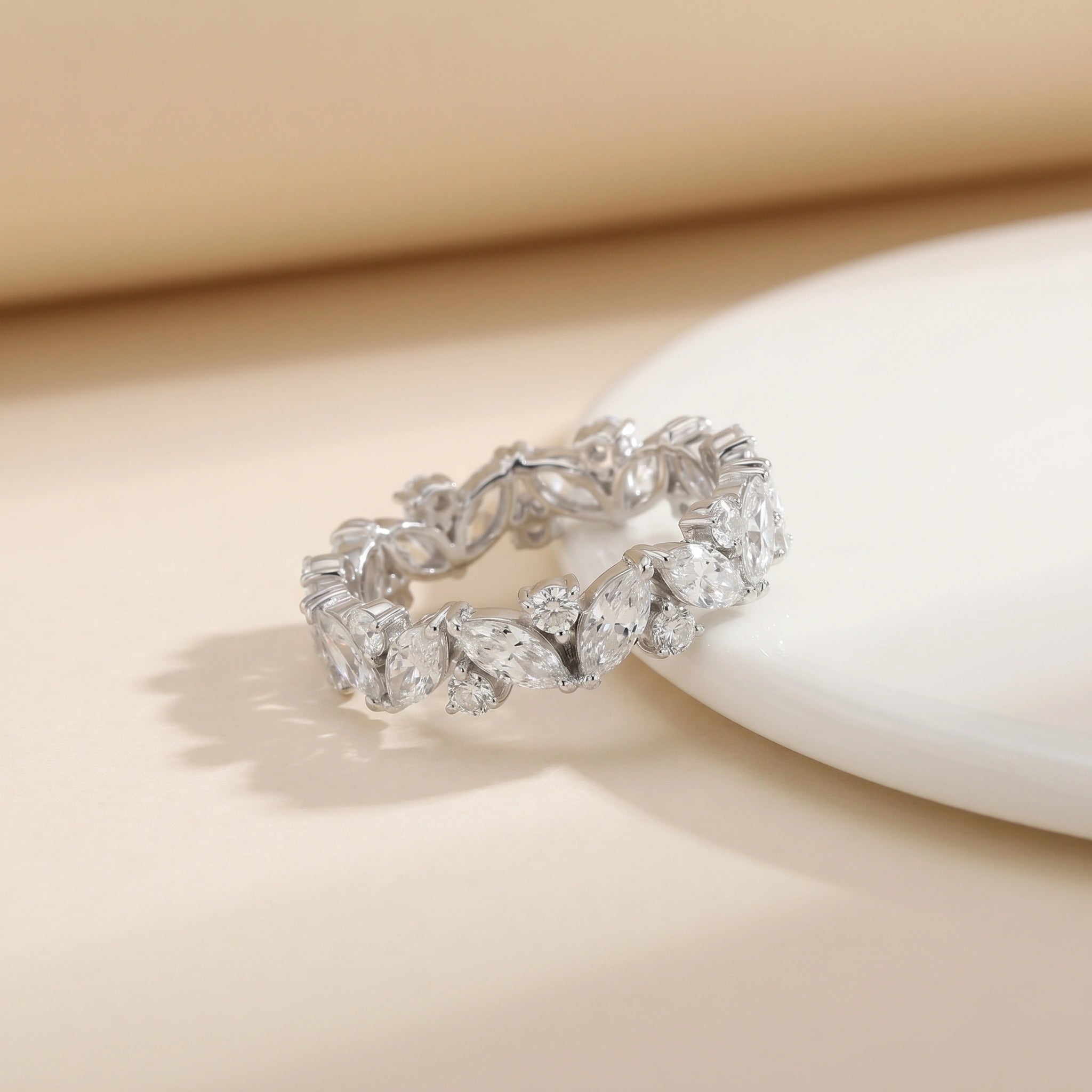 Silver Marquise Vine Band Ring