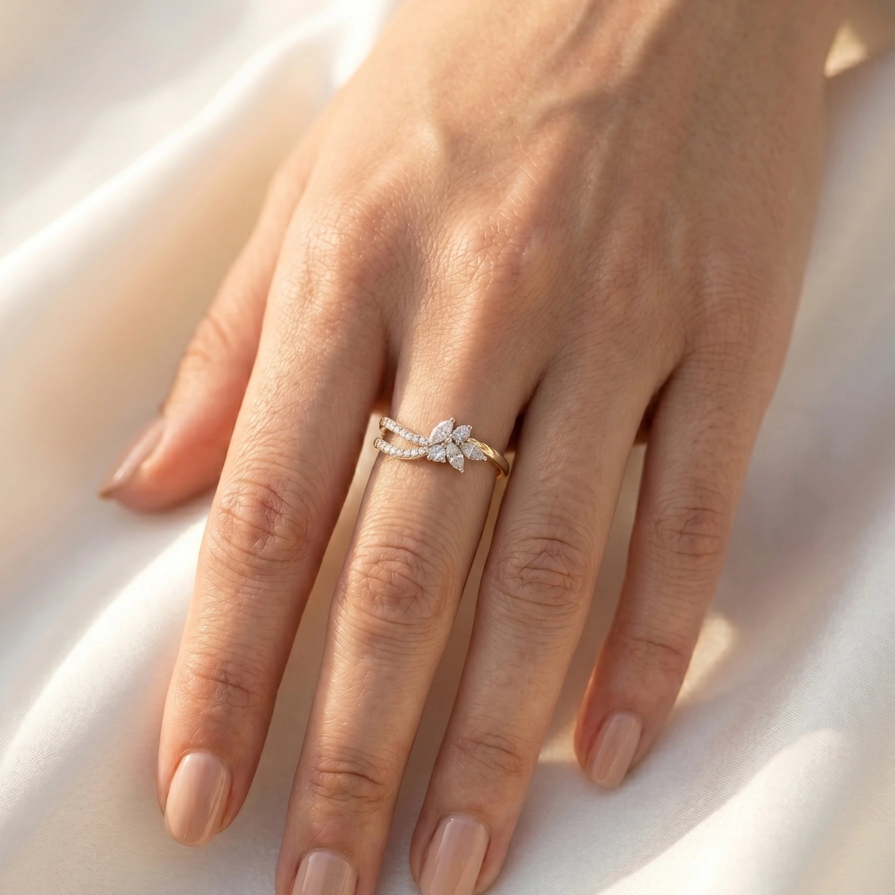 Gold Marquise Bloom Ring