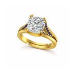 Gold Cushion Cut Solitaire Ring