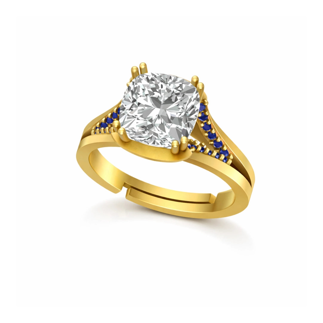 Gold Cushion Cut Solitaire Ring