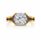 Gold Cushion Cut Solitaire Ring