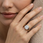Gold Cushion Cut Solitaire Ring