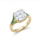 Gold Split Shank Cushion Ring