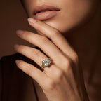 Gold Split Shank Cushion Ring