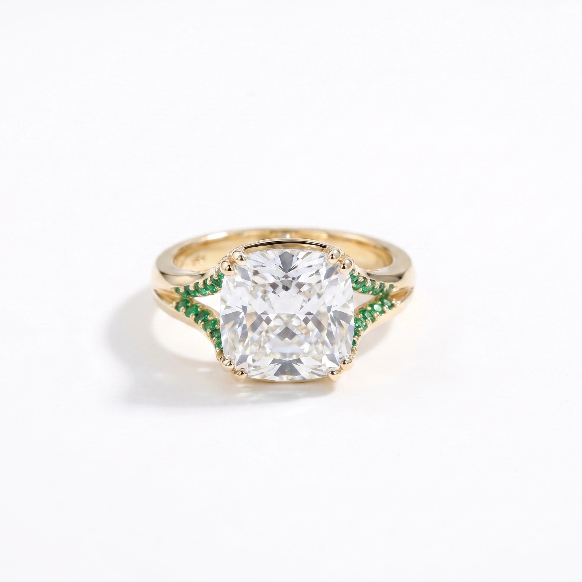 Gold Split Shank Cushion Ring