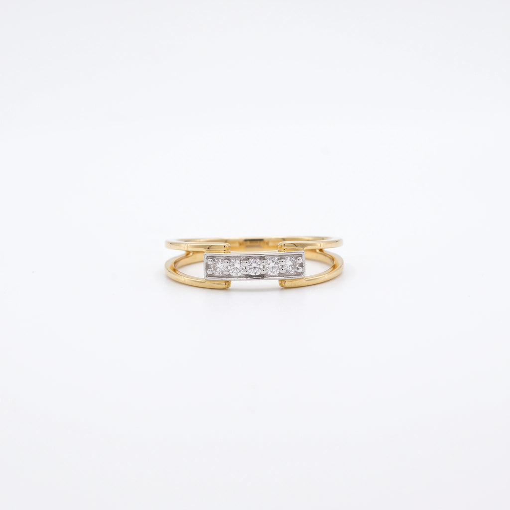 Gold Linear Duo Ring