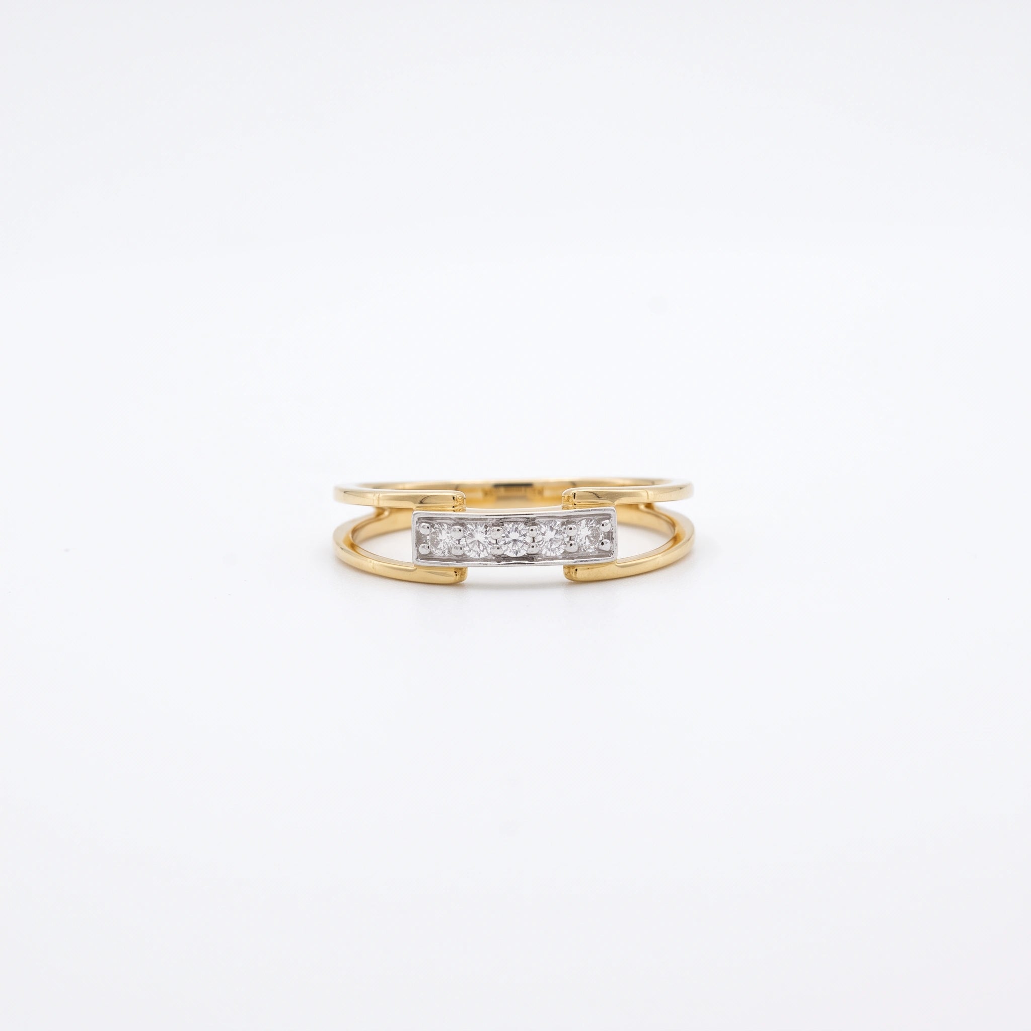 Gold Linear Duo Ring