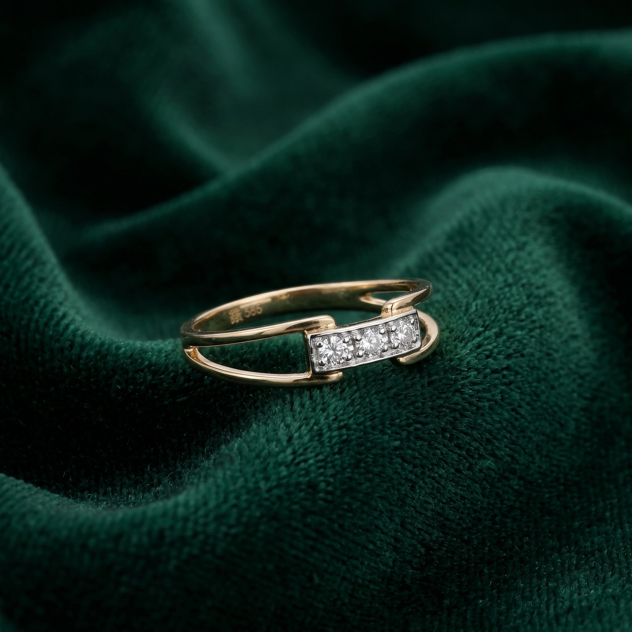 Gold Linear Duo Ring