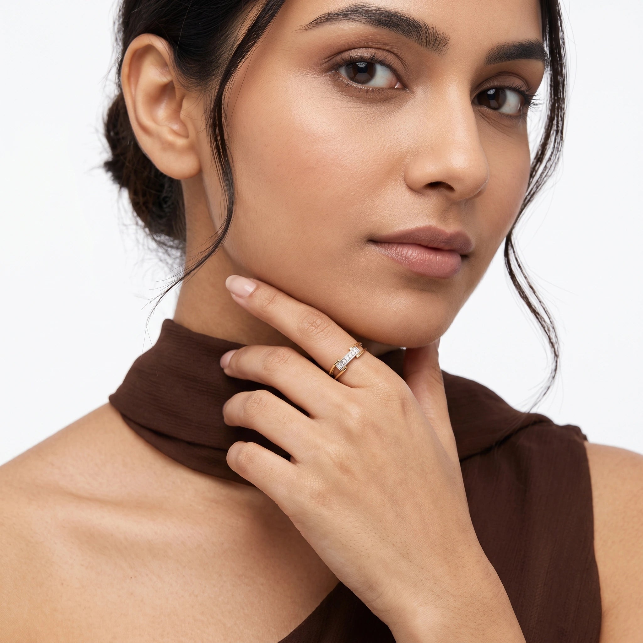 Gold Linear Duo Ring