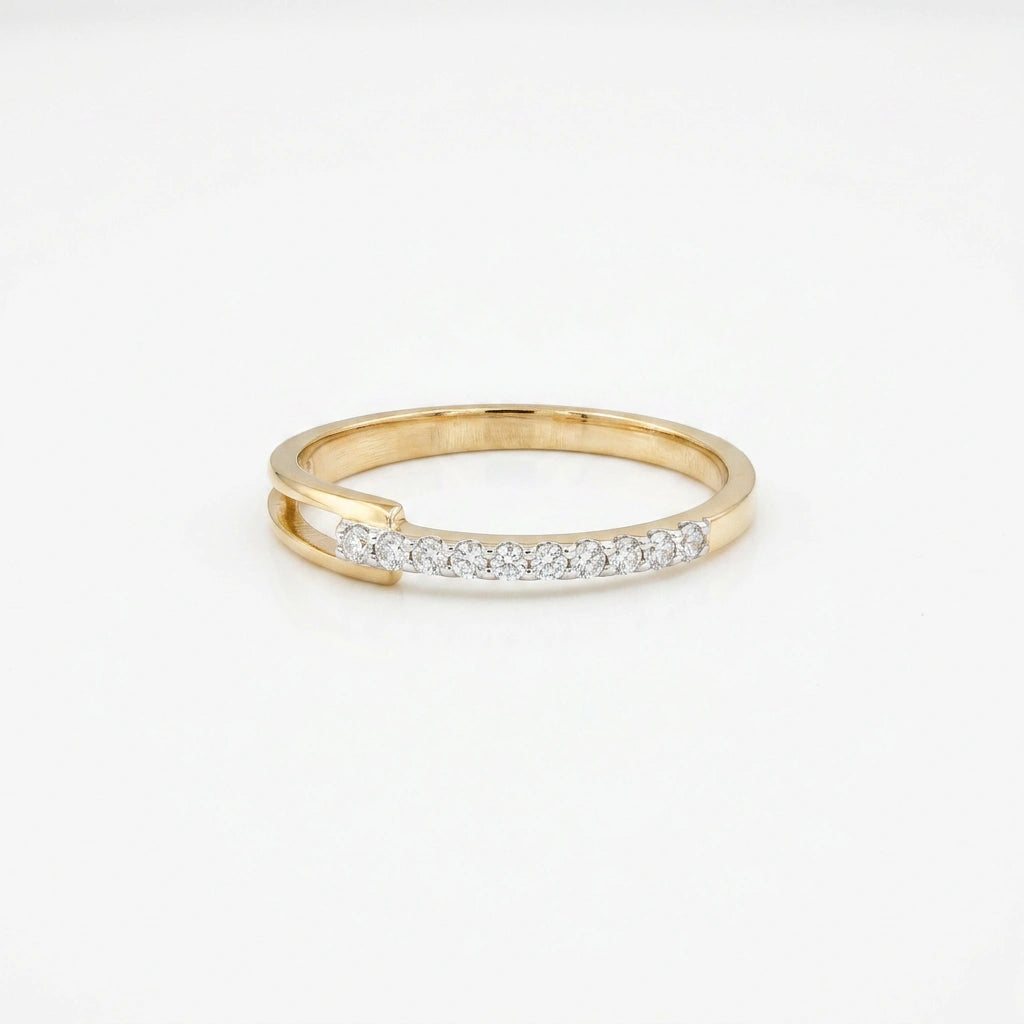 Gold Open Pavé Ring