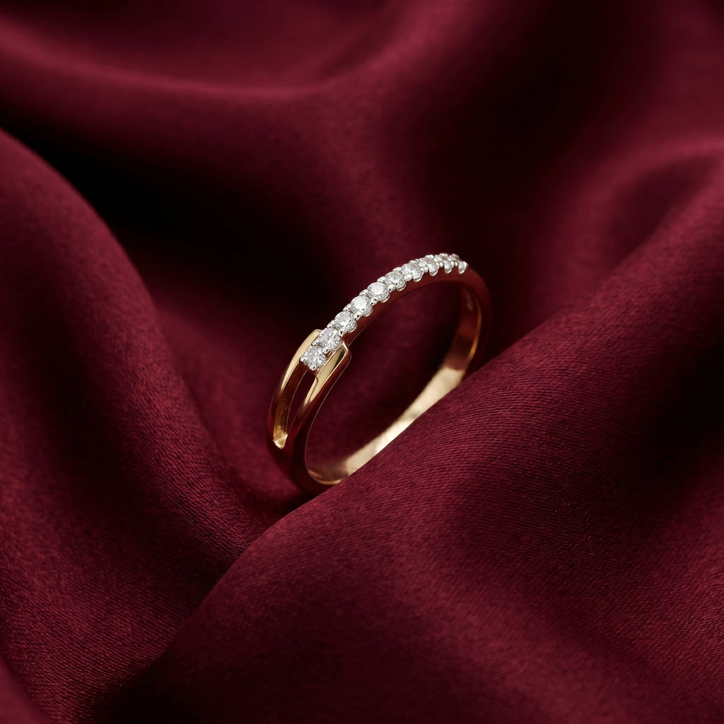 Gold Open Pavé Ring