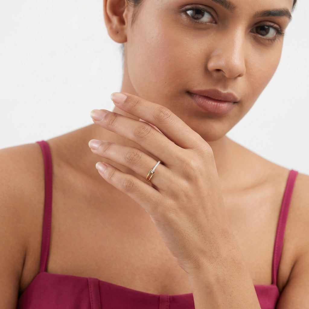 Gold Open Pavé Ring