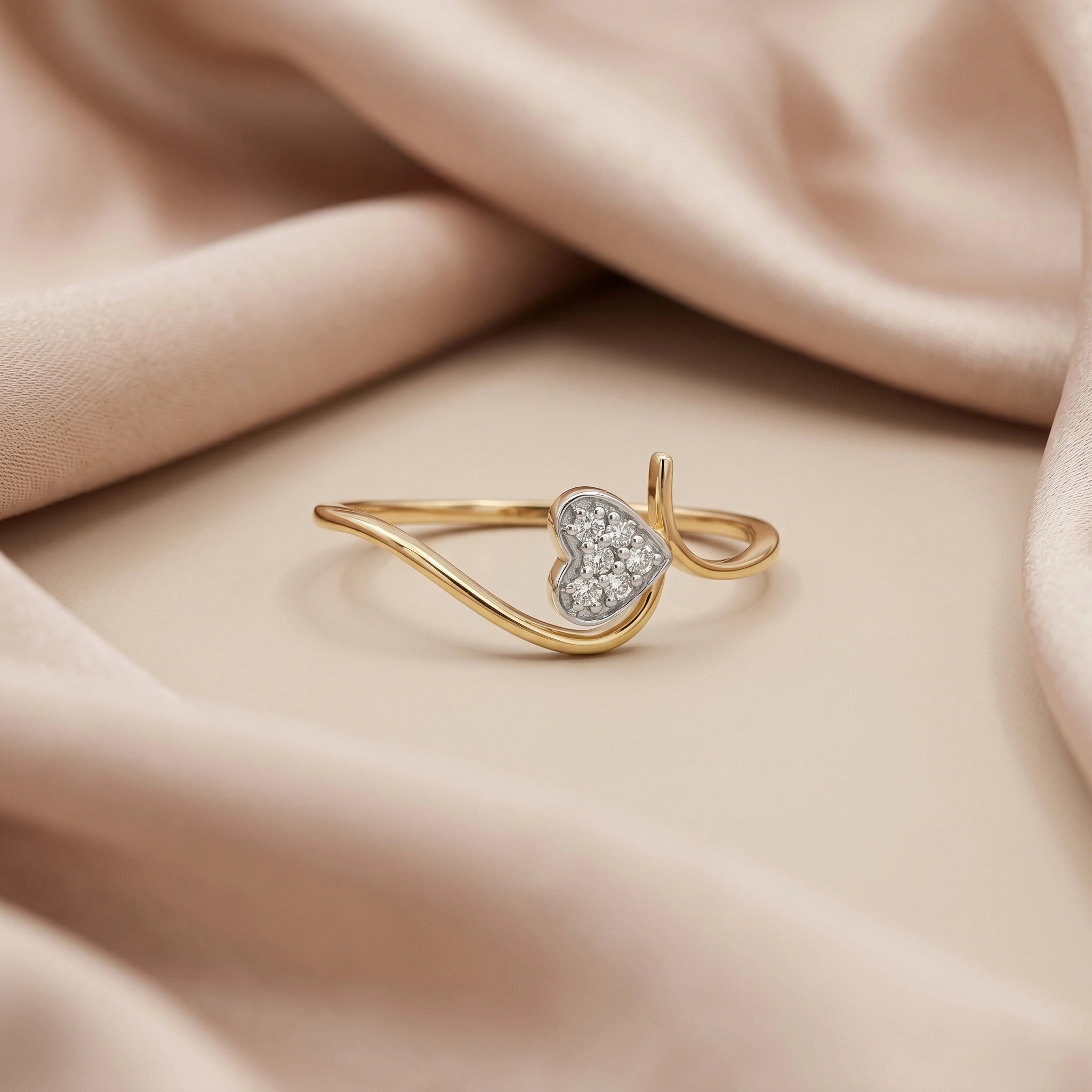 Gold Heart Flow Ring