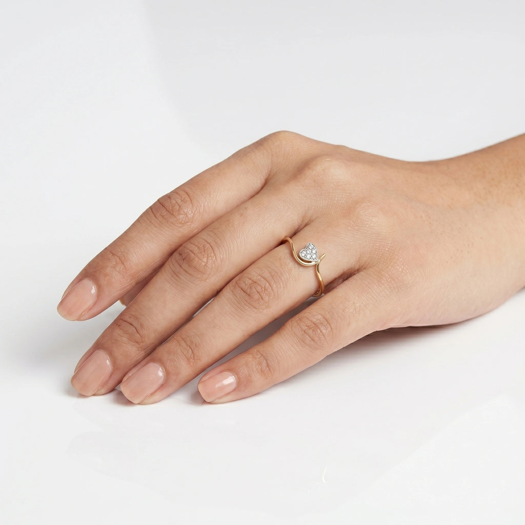 Gold Heart Flow Ring