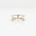 Gold Crossline Spark Ring