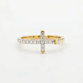 Gold Pavé Cross Ring
