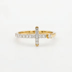 Gold Pavé Cross Ring