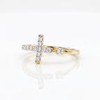 Gold Pavé Cross Ring