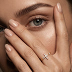 Gold Pavé Cross Ring