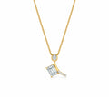 Gold Offset Emerald CZ Drop Pendant