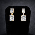 Royal Gold Emerald Cut Drop Earrings