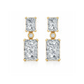 Royal Gold Emerald Cut Drop Earrings